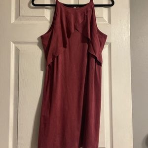 Burgundy suede dress